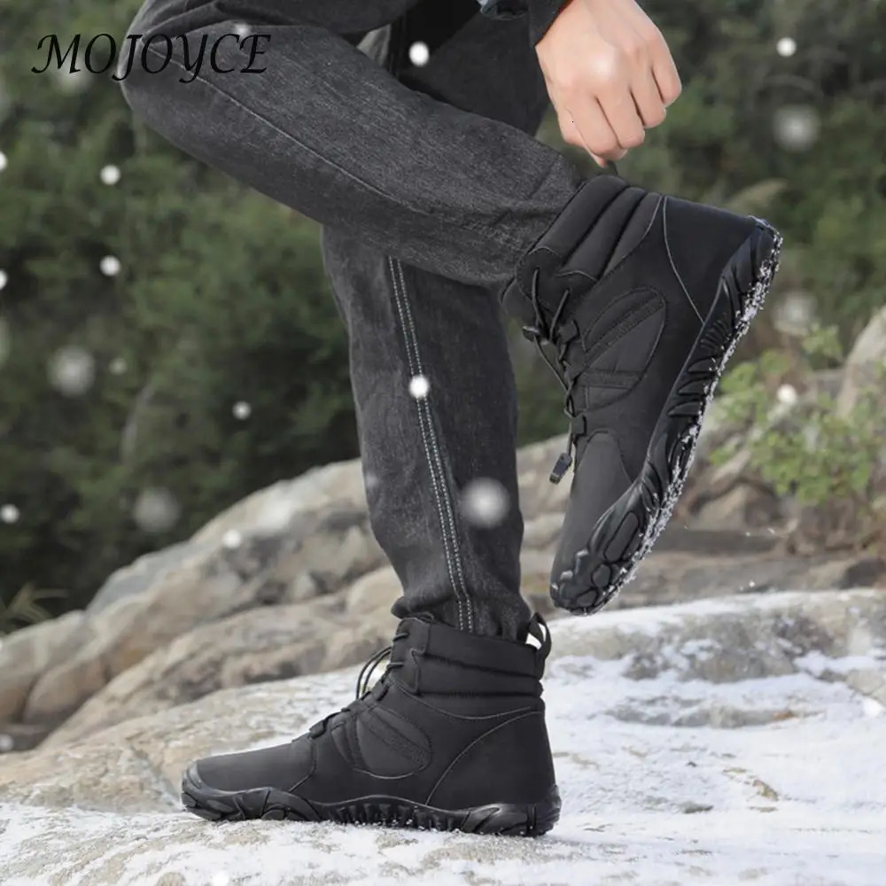 Winter Snow Boots Casual Barefoot Shoes Non Slip Thickened Ankle Waterproof High Top for Travel Climbing Hiking 241225