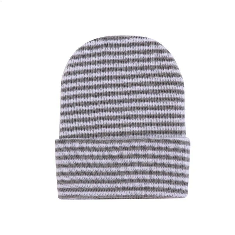 Cute born Baby Hat Infant Girl Boy Comfy Striped Hospital Cap Winter Warm Toddler Outdoor Casual Beanie 241225