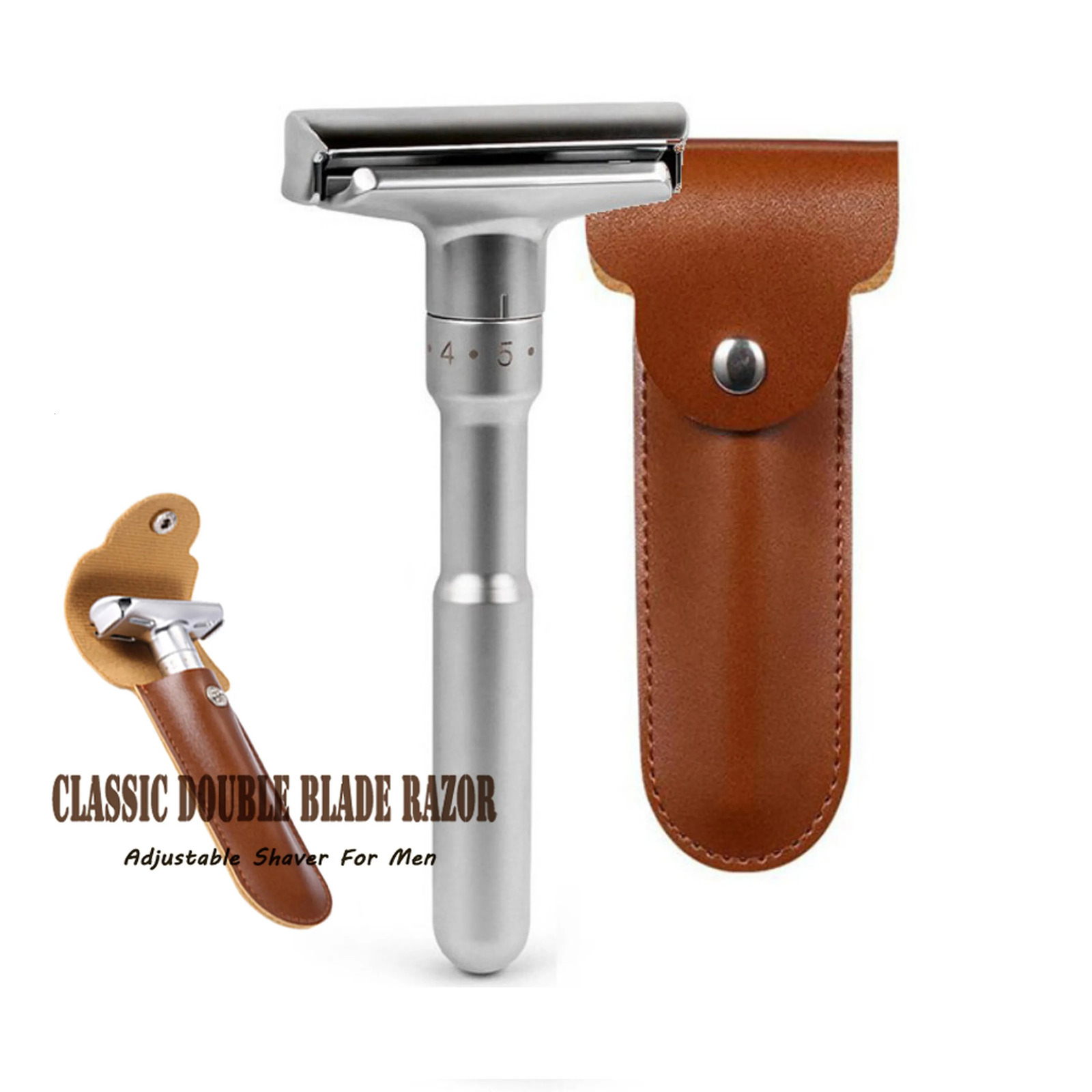 Men Shaving Razor Professional Barber Razor Double Edge Classic Safety Razor With 5 pcs Blades shaving Beard Trimmer Tool 241225