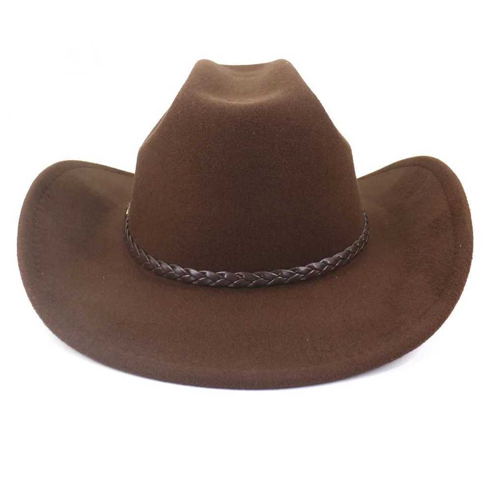 Vintage Western White Cowboy Hat Womens Ethnic Style Fedora Hat Gentleman La Jazz Cowboy Girl Church Sombrero Hombre Cs W241225