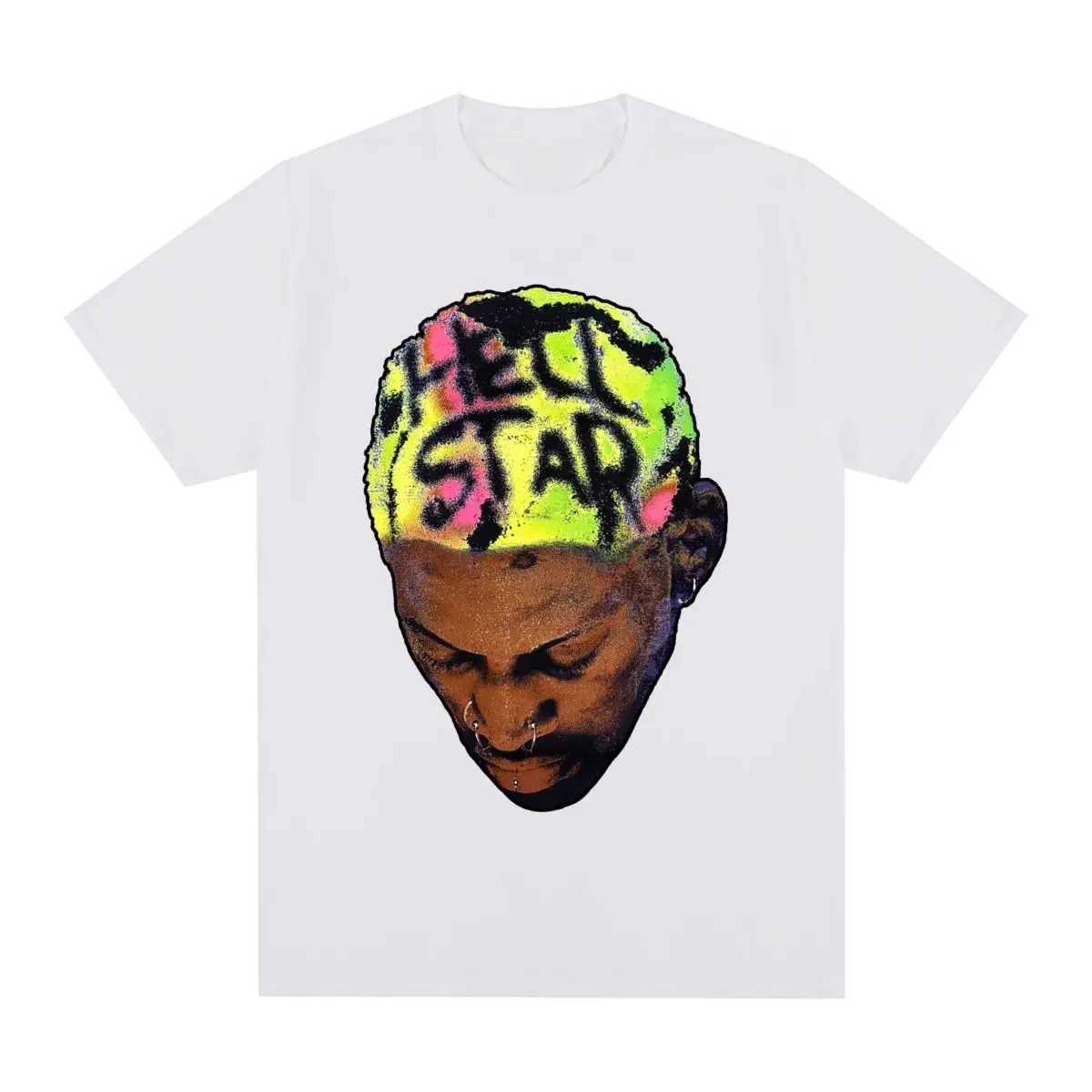 Dennis Rodman Retro T-shirt Hip Hop T-shirt 90 Rodzilla Cotton Mens New T-shirt Womens Top Y241225