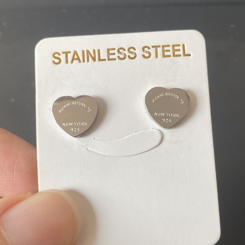 1CM Minimalist Designer Earrings Studs Simple Style Heart Luxury Earrings Titanium Steel Fashion Earrings For Women Wholesale