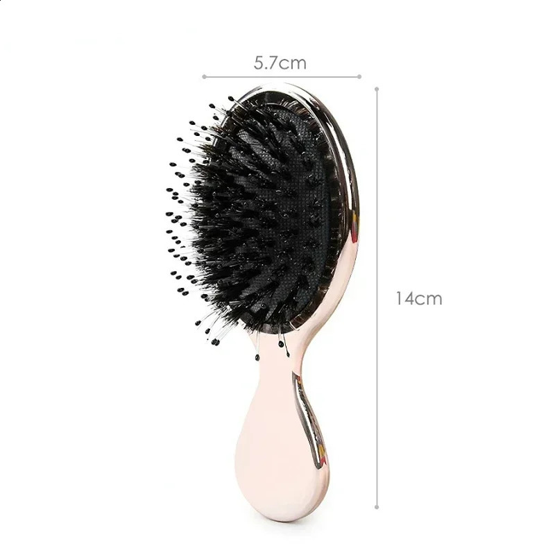 Anti Static Hair Comb Girl Mini Hair Brush Gold and Silver Color Oval Comb Woman Hairdressing Massage Comb Brush Hair 241225