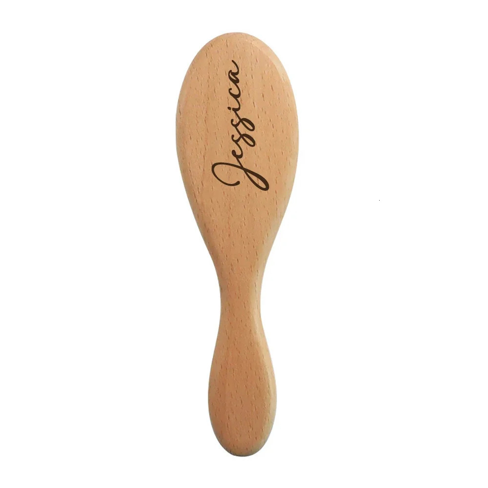 Personalized Baby Name Hair Brush Engraving born Name Baby Wooden Hair Brush Comb Brush Christening Birthday Baby Shower Gift 241225
