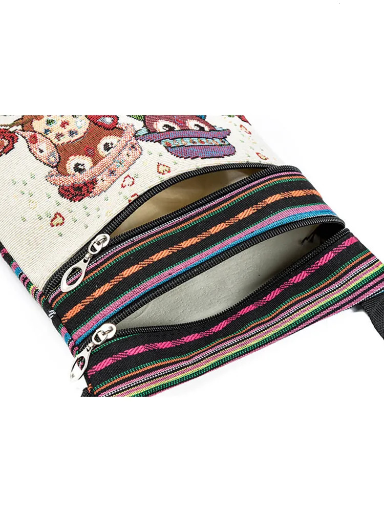 Fashion Trend Owl Pattern Woven Embroidery Crossbody Ethnic Ladies Shoulder Bag For Women