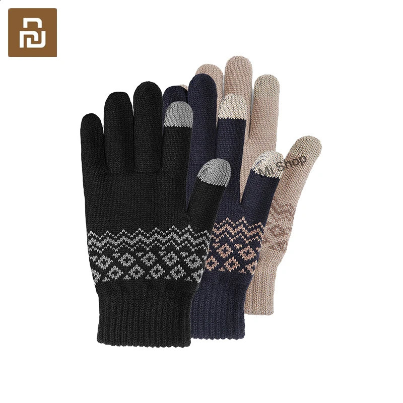 Gloves FO Finger Touch Screen Gloves for Women Men Winter Warm Velvet Gloves For Screen Phone Birthday/Christmas Gift 241226