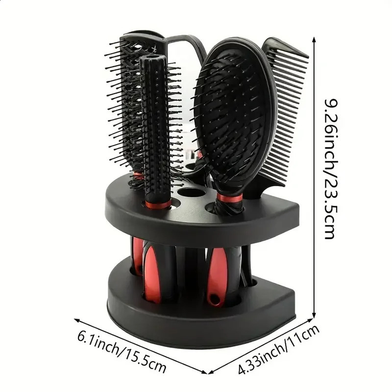 5Pcs Comb Brush Set Professional Salon Styling Set with Antistatic Comb Makeup Mirror Dress Up Storage Tool Set for Women 241225