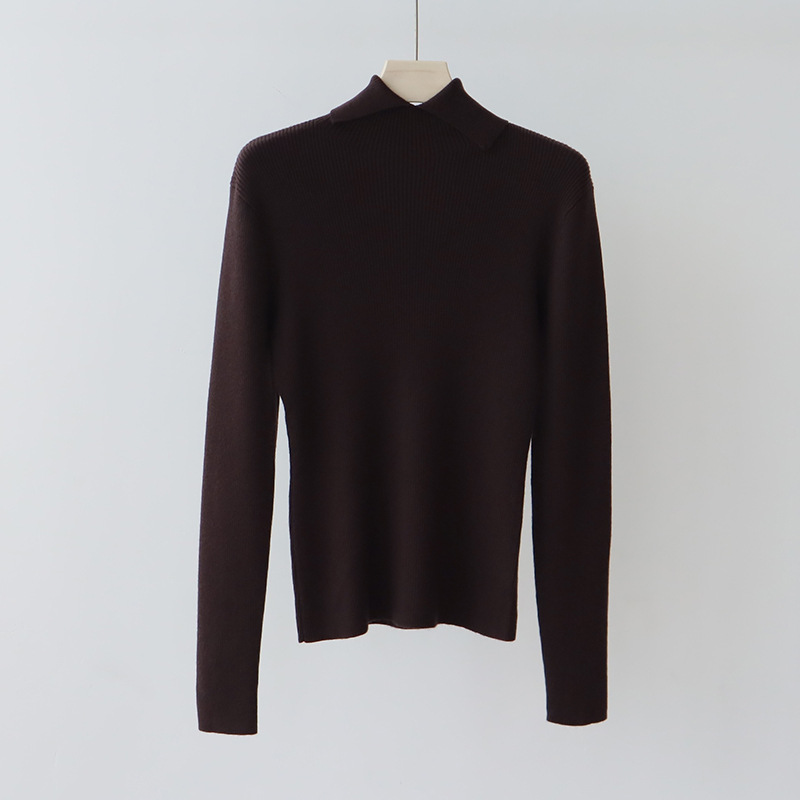 9484ams Elegant Ladies' Round Neck Cashmere Sweater with Color Blocking - Cozy Knitted Top for Cold Seasons