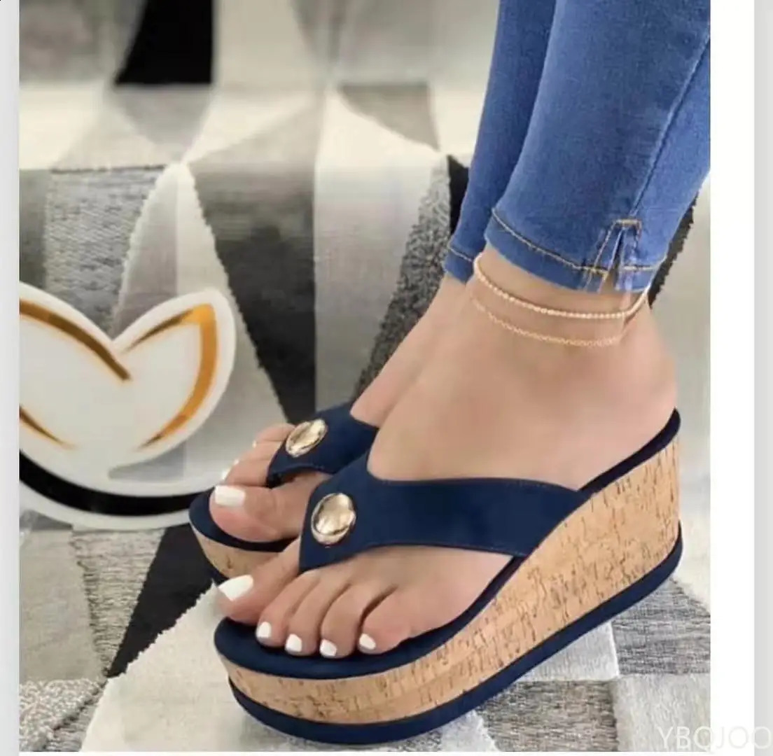 Summer Womens Shoes Women Plus Size Beach Sandals Wedge Slippers Platform Zapatillas Muje 241225