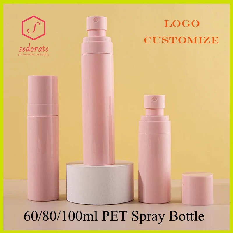 10/20/50/pcs 60ml 80ml 100ml Plastic Spray Bottle Mist Atomiser Sprayer Opaque Pink Perfume Refillable Bottle Container SZ3301 241225