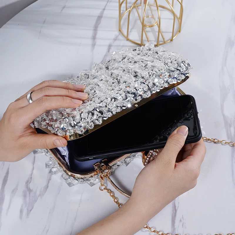 New Arrival New Womens Evening Bags Fashion Luxury Sequin Beaded Banquet Handbags Clutches Ladies Chain Small Shoulder Bag Purses T250227
