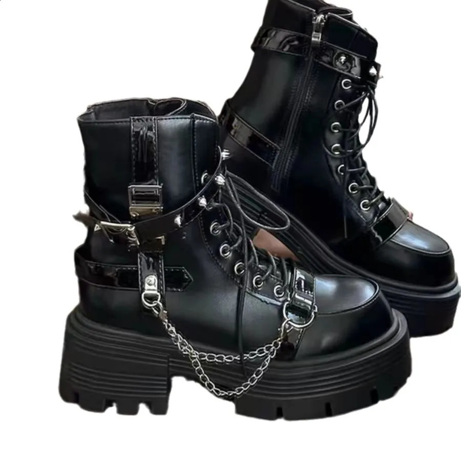 Autumn Personalized Thick Bottom Gothic Boots Sweet Cool Style 241226