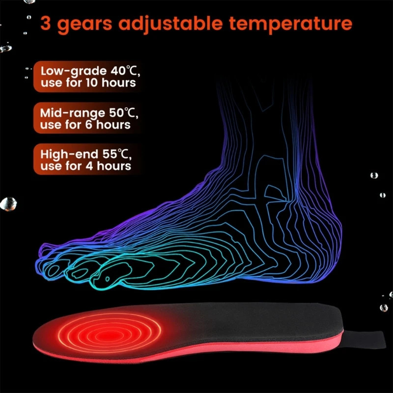 Electric Heated Insoles Rechargeable Heating Boot Insole Remote Control Feet Warmer Pads for Winter Skiing Walking 241226