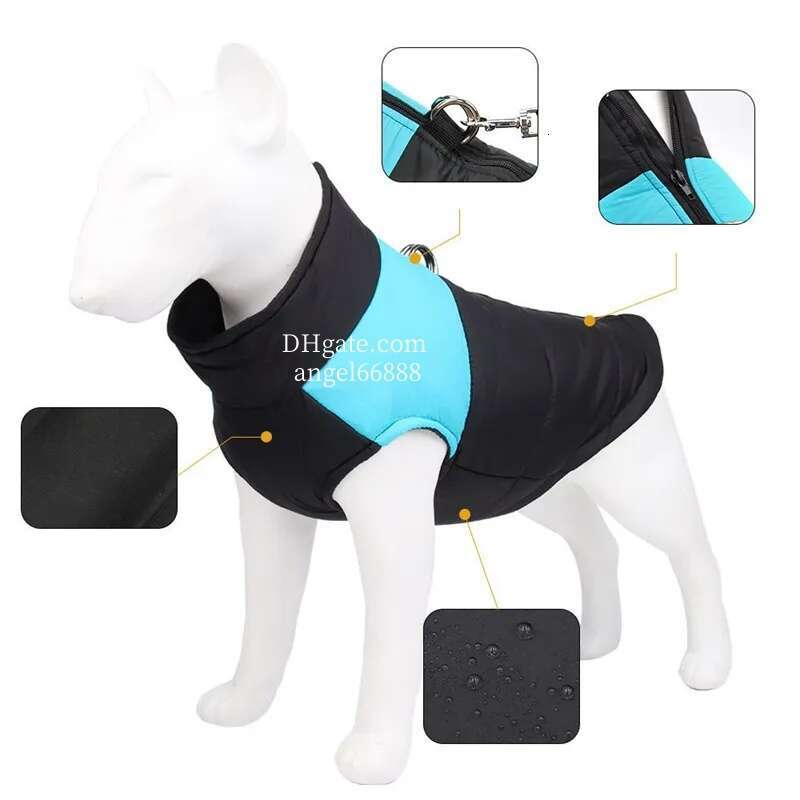 The Face Jacket Designer Apparel Waterproof Winter Coat, Cold Weather Dog Clothes Sport Vest with Zipper Closure and Leash Ring for Walking Hiking L A