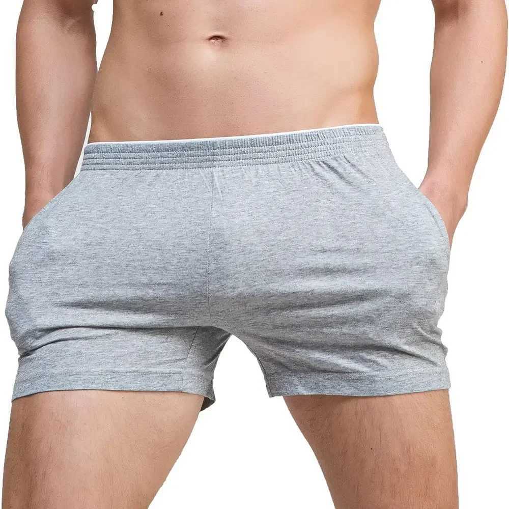 Mens Running Workout Active Shorts Cotton Gym Training Lounge Sleep Bottoms Elastic Waist Casual Pajama Pocket Jogger Home WearXJ241226