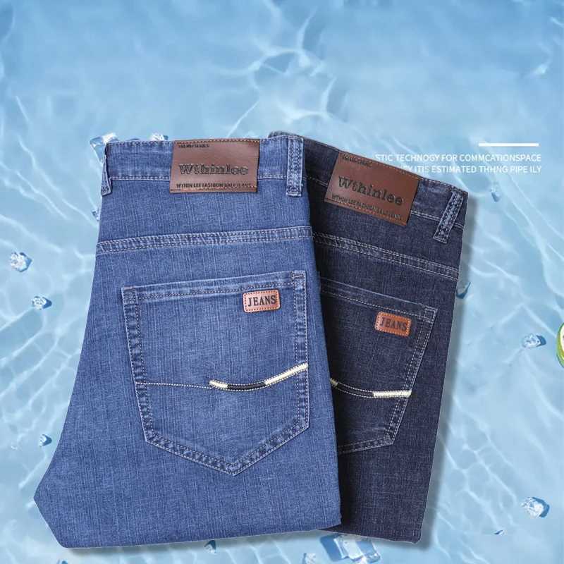 Summer clothing mens denim shorts straight casual fashion business mens shorts casual stretch mens soft jeans W241226