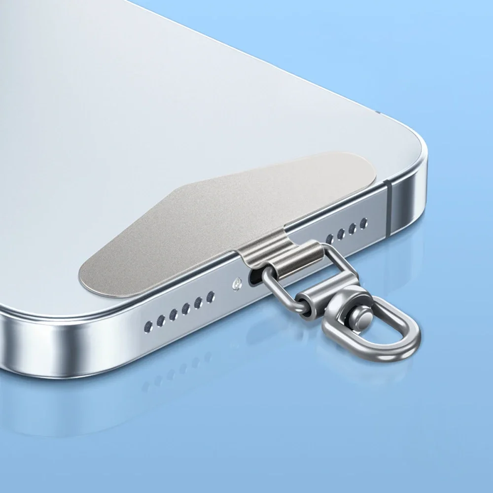 Upgrated 360 Rotatable Stainless Steel Phone Tether Tab Metal Patch Gasket Cellphone Lanyard Safety Connecter Piece