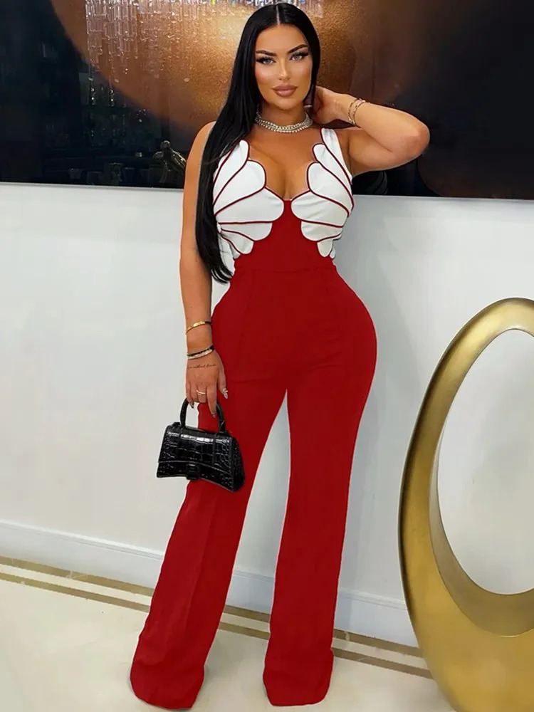 Solid Color Women Jumpsuits For Summer Spring Sleeveless Bandage Loose Fashion Streetwear Overalls Wide Leg Pants Trousers 2025 241225