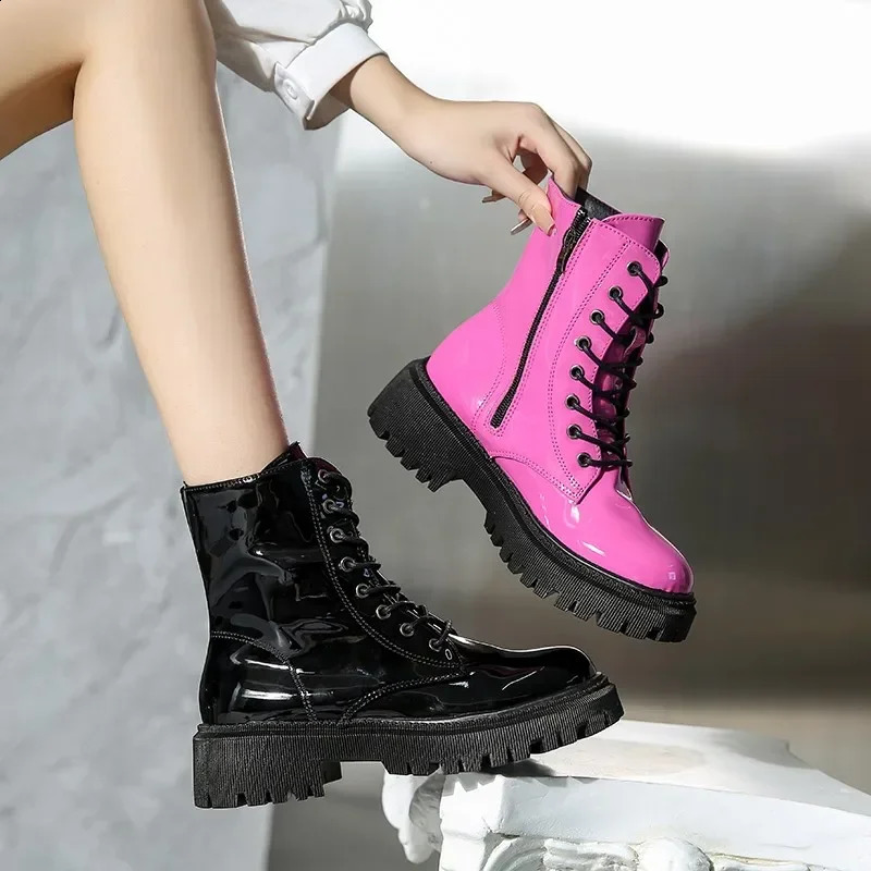 Women Colorful Fashion Ankle Boots Gothic Platform Punk Winter Black High Heels Sexy Ladies Shoes Combat Boots for Women 241226
