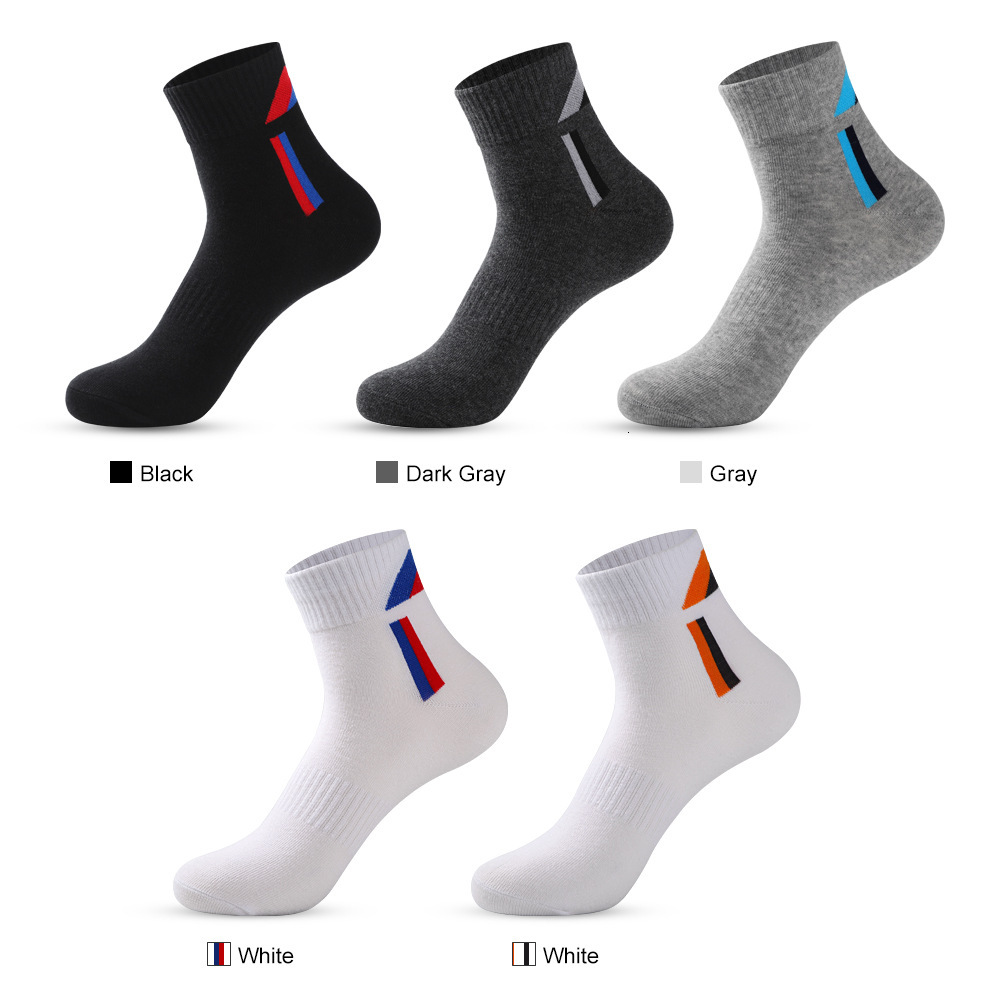 Ddmyoutdoor Socks, Men's Mid Length Seasonal Running Sports Socks, Sweat Absorbing And Odor Resistant Solid Color Cotton Socks For Teenagers