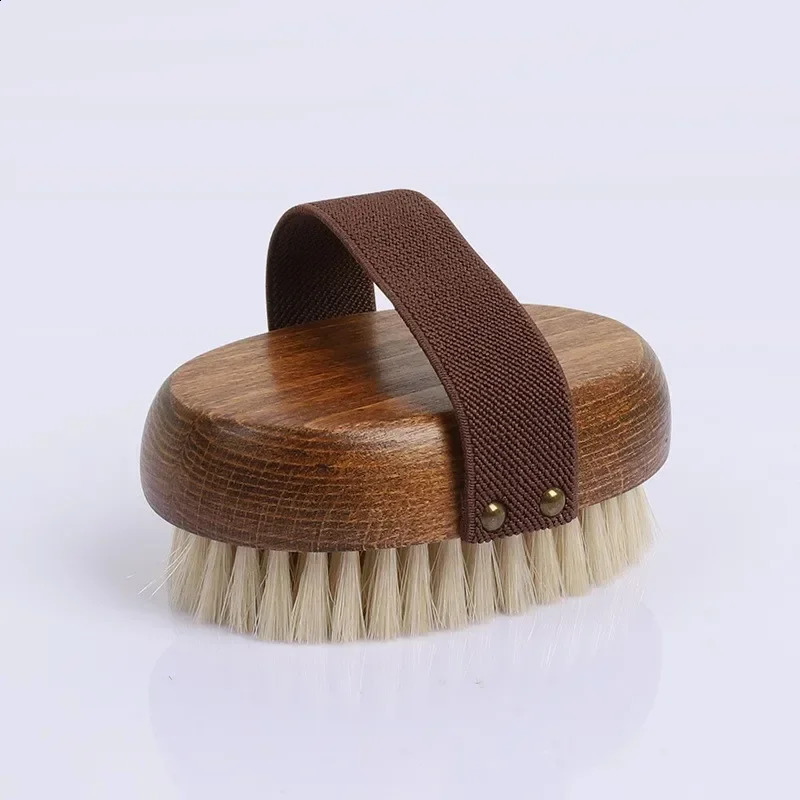 Dry Skin Body Massage Brush Natural Bristle Ebony Dead Skin r Blood Circulation Massage Tool Bath Brush Body Brush 241226