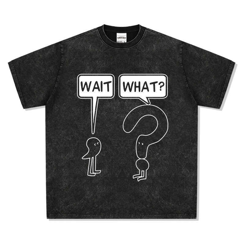 Creative symbol printed short sleeved casual pure cotton T-shirt top, loose washed round neck trendy ins