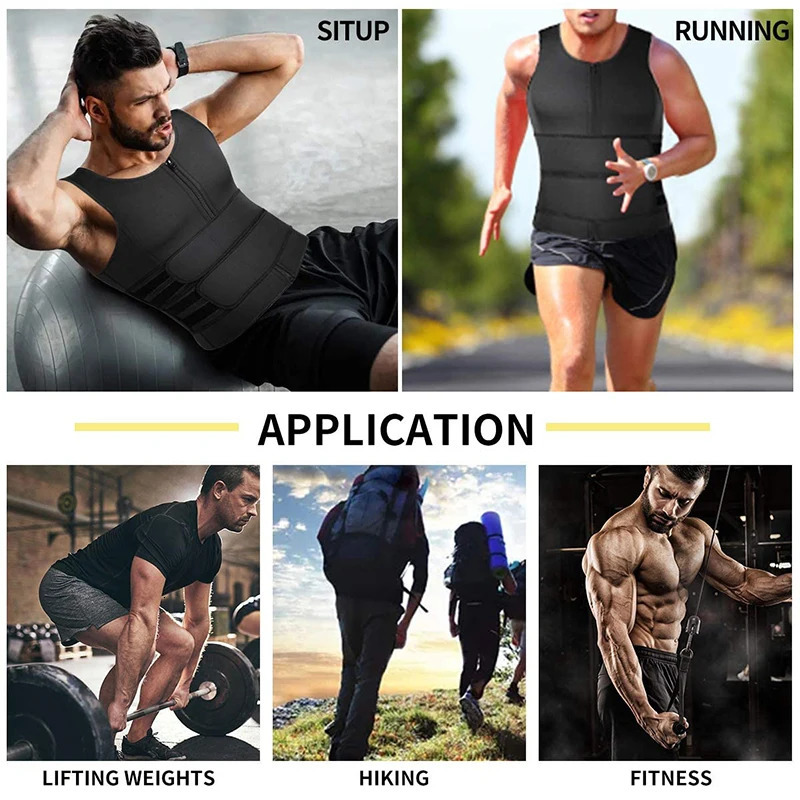 Men Body Shaper Waist Trainer Vest Slimming Shirt Sauna Sweat Vest Compression Undershirt Shapewear Fat Workout Tank Tops 241225