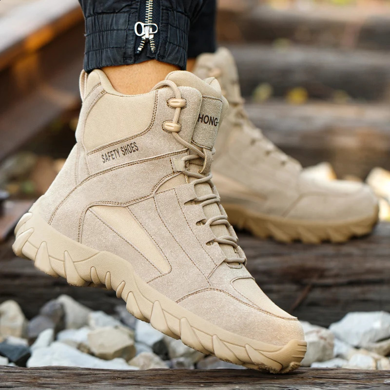 Steel Toe Work Boots Indestructible Safety Shoes Men Puncture-Proof Sneakers Male Footwear Shoes Hiking Non Slip Work Shoes 241226