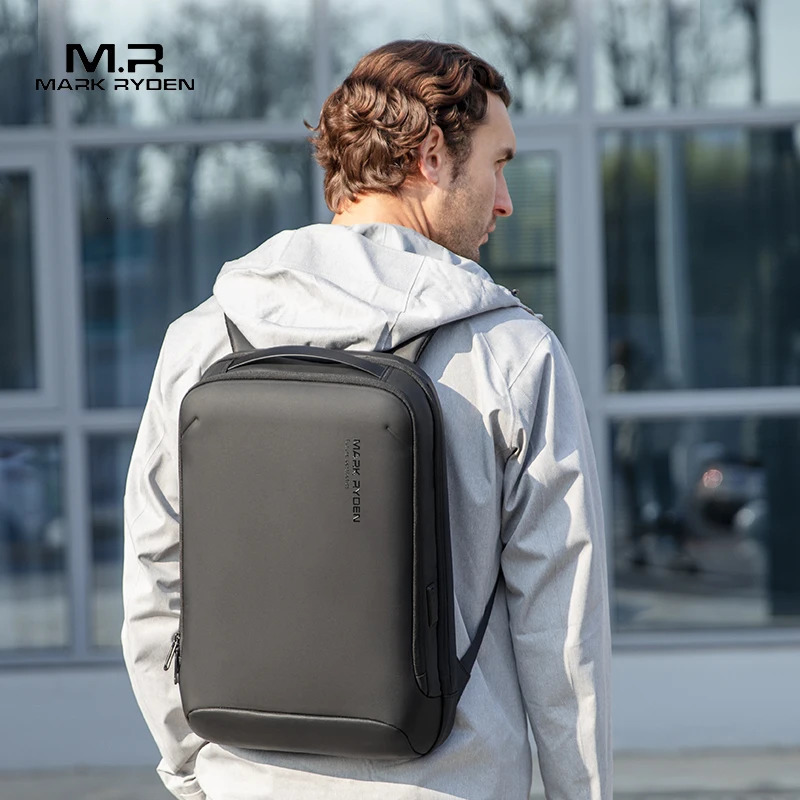 MARK RYDEN Minimalist Backpack Business Hard Shell Front Thin Laptop Backpack Black and Gray15.6 241225