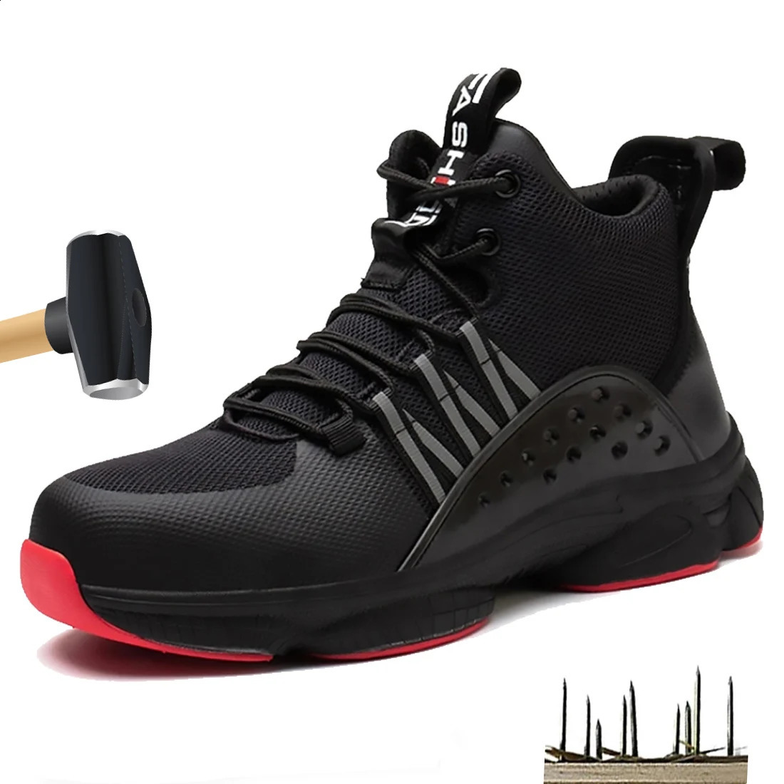 Men Work Safety Boots Work Sneakers Indestructible Shoes Steel Toe Protective Boots Anti-smash Anti-puncture Safety Shoes 241226