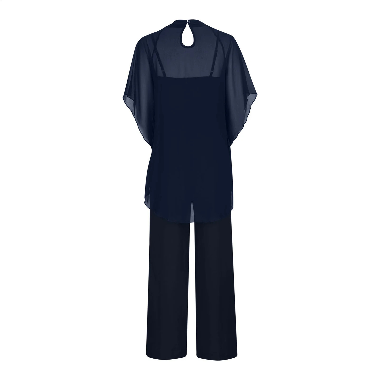 Women Batwing Sleeve Top Pants Suit Solid Color Pullover Top Trouser Jumpsuits Loose Fit Wedding Evening Outfits 241224