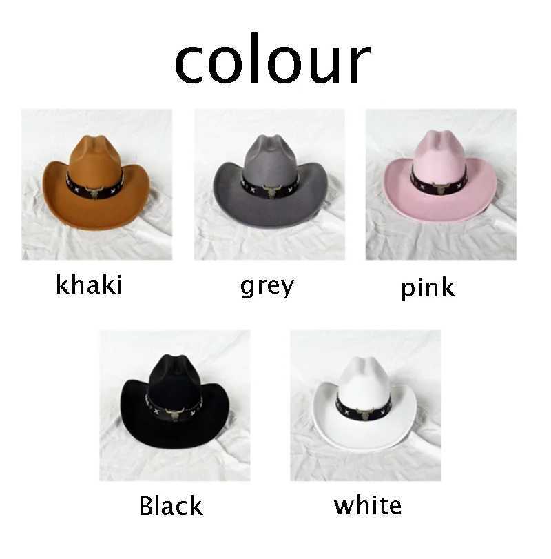 Big Eave Western Cowboy Hat Treasure Road Knight Hat Upset Top Hat Mens Roll Eave Top Hat Jewelry Decoration Sombrero Hombre Cs W241225