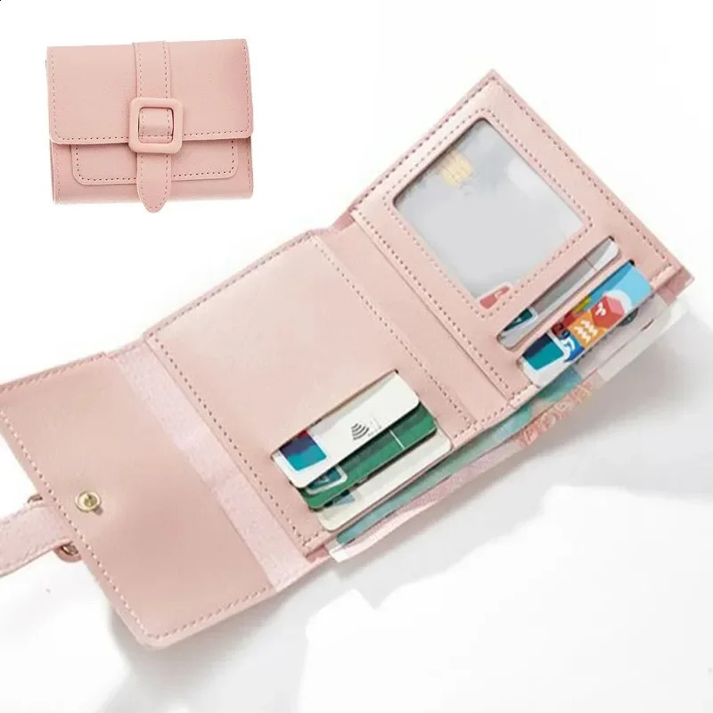 Candy Color Small Wallets PU Leather Coin Pures Ladies Card Holder Mini Standard Short Purses for Women Solid Purses 241224