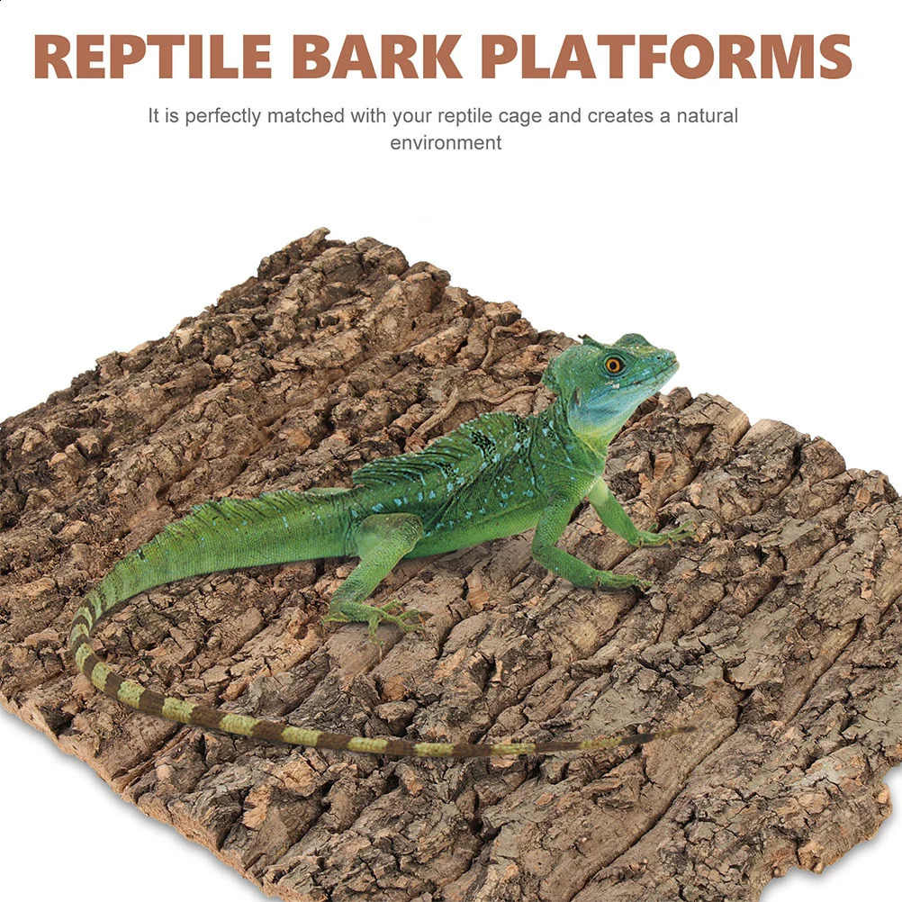 3 Pcs Reptile Bark Backdrop Glass Containers Cork Reptiles Terrarium Background Plants Decor Wood 241225