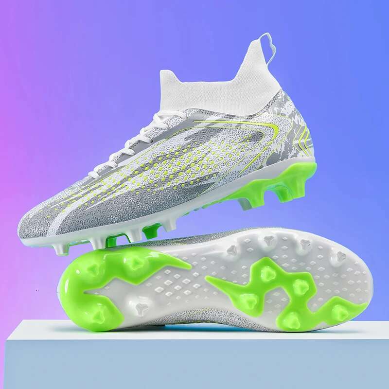 Men Society High Quality TF/FG Long Spikes Soccer Shoes Ultralight Cleats Sneaker Indoor Original Football Boots