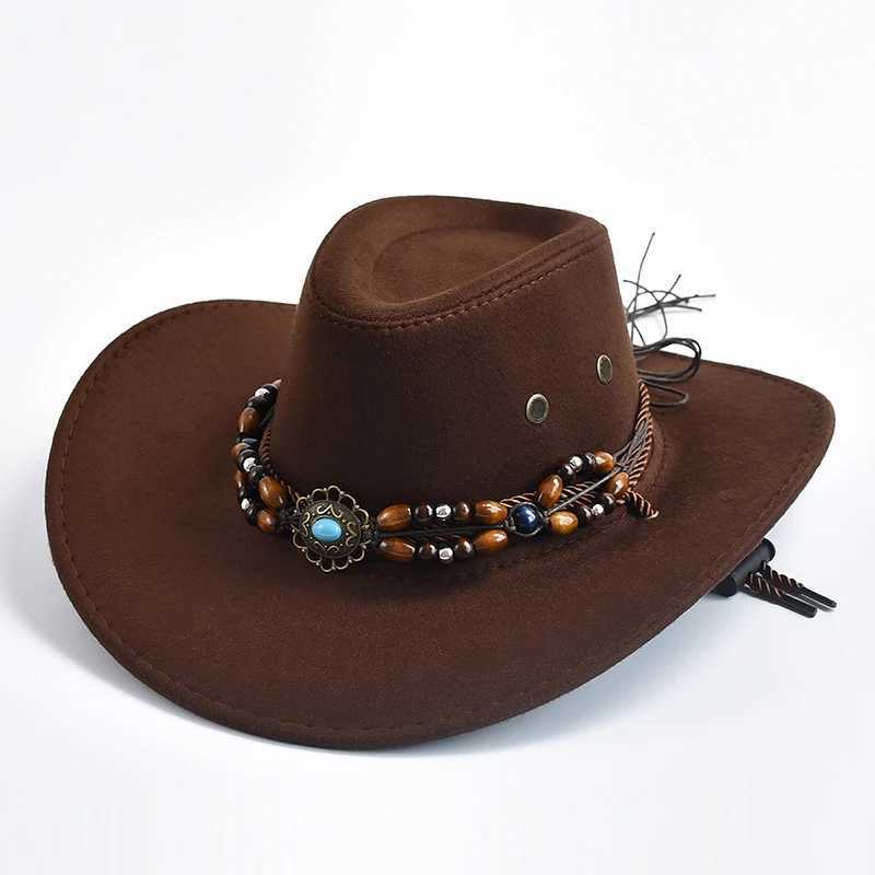 Retro Western Mens Denim Hat Womens Artificial Suede Gentleman Denim Womens Jazz Hat Sombrero Hombre C W241225