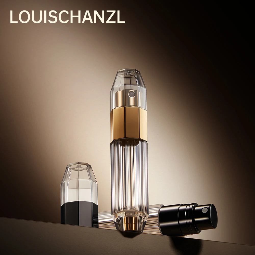 Louischanzl refillable perfume bottle Octagonal transparent travel perfume bottles portable sprayer Empty bottle 5ml mini bottle 241225