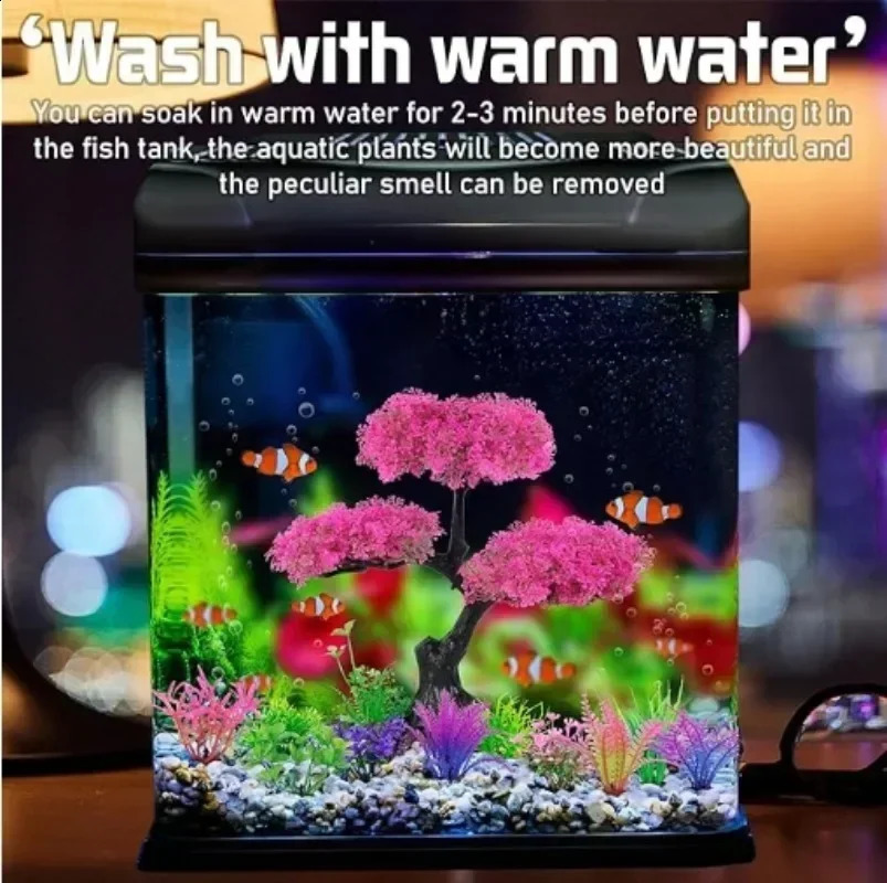 1set Aquarium Artificial Plastic Plants Decoration Goldfish Tank Betta Fish Tank Plants Water Weeds Ornament Aquarium Decor 241225