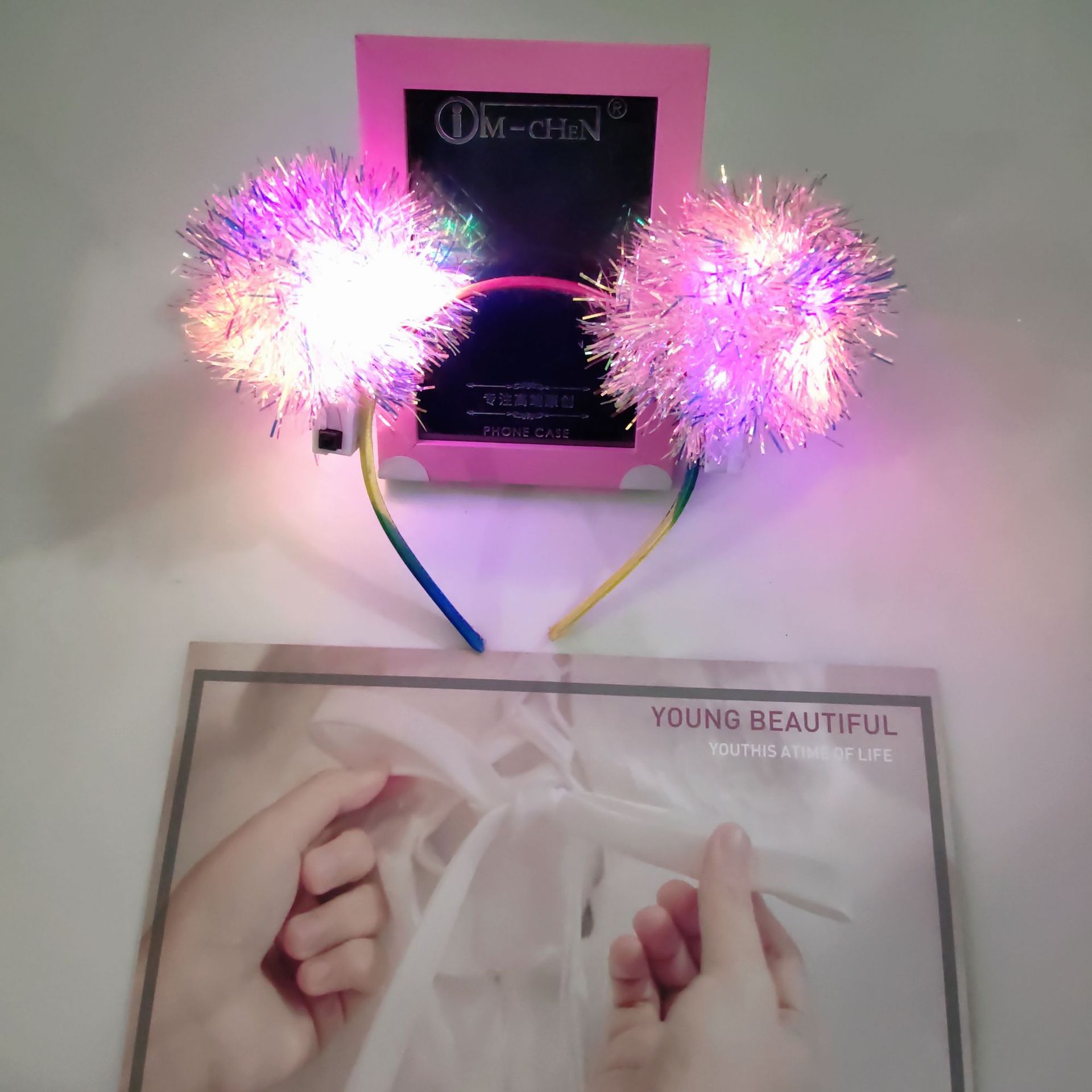 International Children's Day Glowing Hair Band Cute Baby Colorful Silk Cute Shining Head Band Performance Festival Night Market Set up Hair Acces