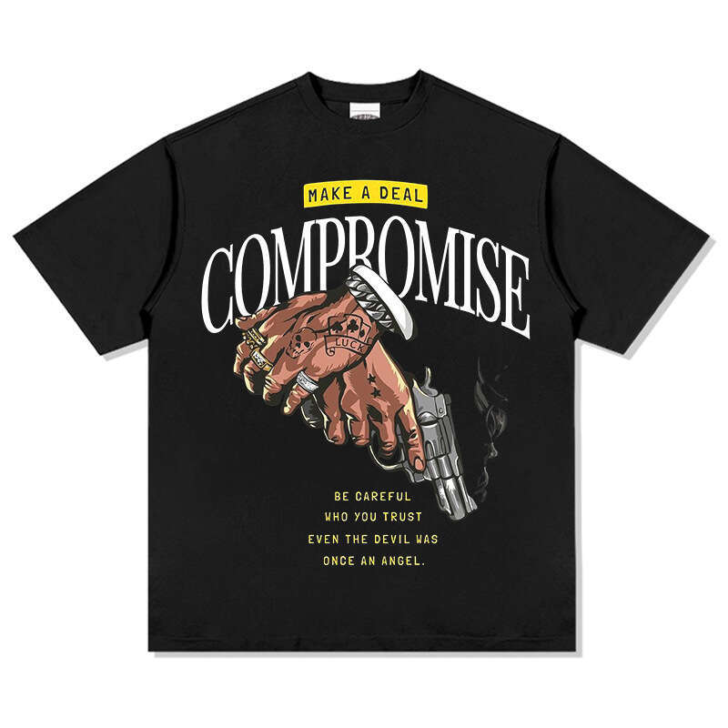 Bc new summer American street dark style printed short sleeved t-shirt made of pure cotton round neck hooded sweatshirt