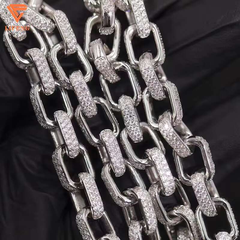 Custom Iced Out VVS Moissanite Gold Plated Solid Sterg Sier Balls Cuban K Tennis Chains Hip Hop Jewelry Necklace Men