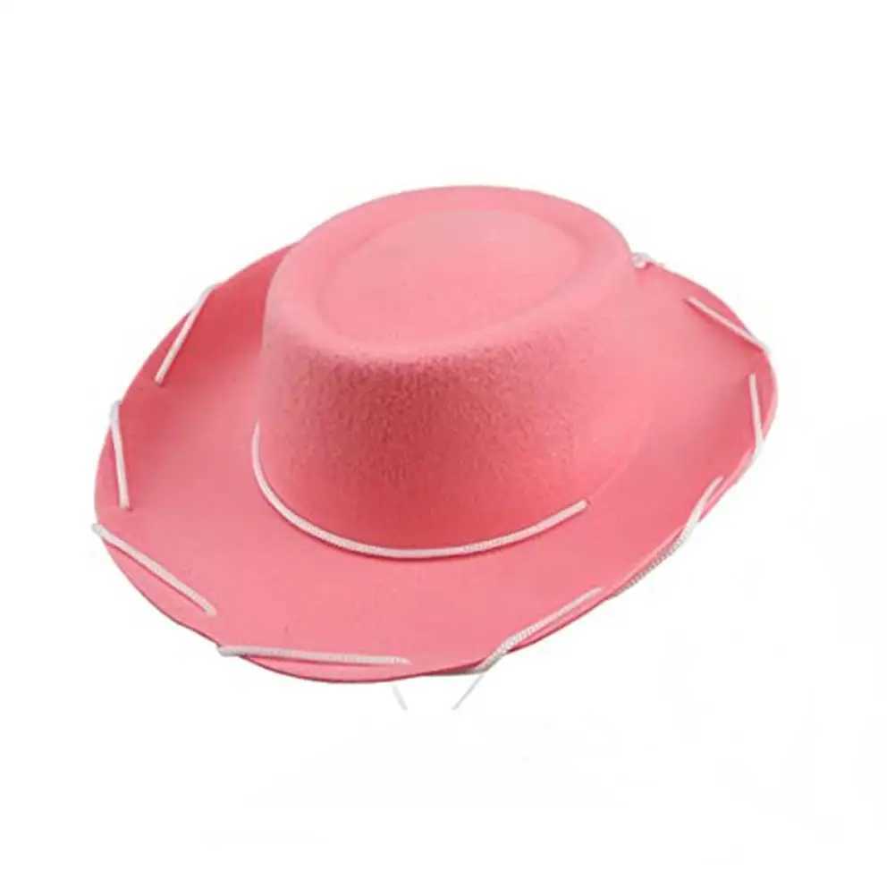 New unisex childrens denim hat Fancy Dr Jazz Hat Fashion Cs Panama wide brown Western style Felt C Heear Fedora Hat N8O9 W241225