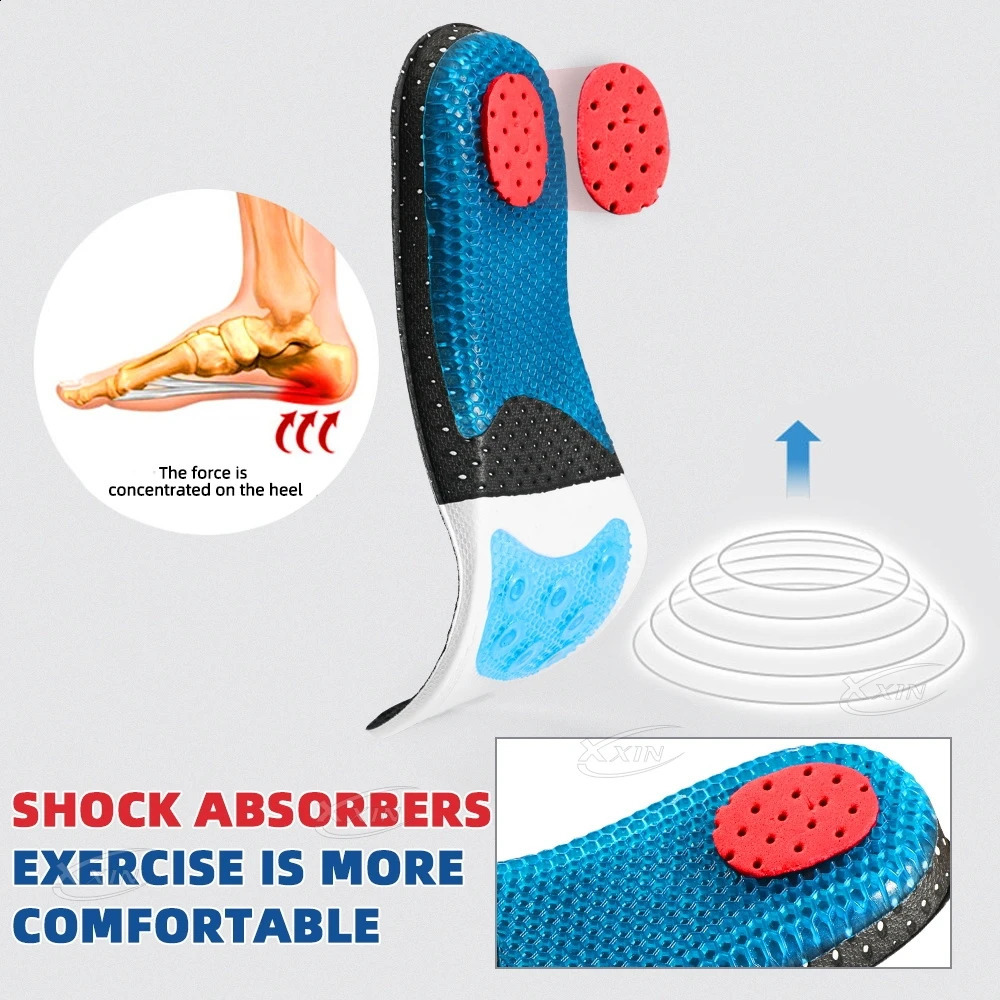 Spring Insole Basketball Sport Insoles for Men Women Silicone Arch Support Shoe PAd Size 35-46 241226