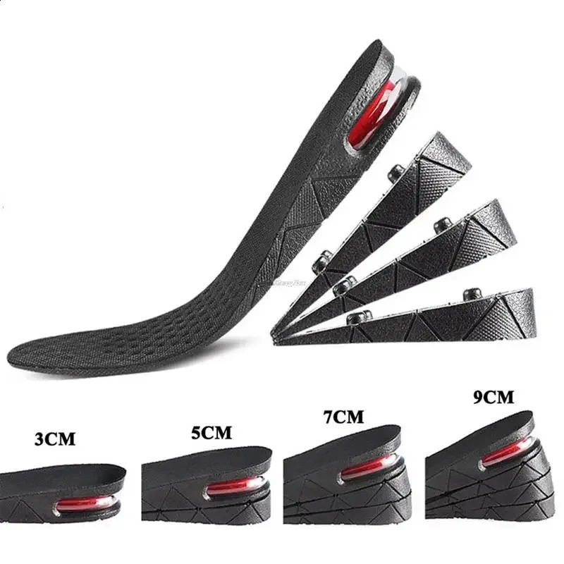 Height Increase Insoles Air Shoe Cushion Lift Insert Men Women 3-9cm Invisible Variable Insole Adjustable Cut Taller Support Pad 241226
