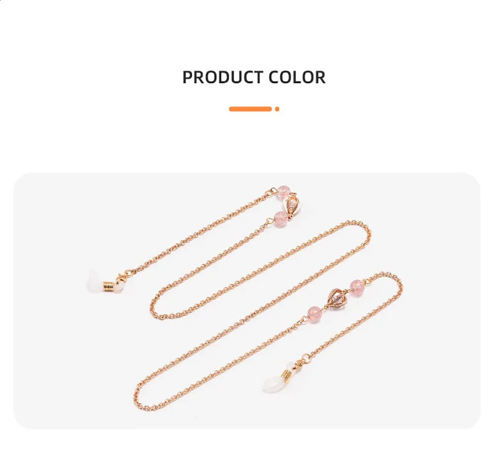 Womens Stainless Steel Eyeglass Holders Chains Pear Beads Sunglasses Necklace for Women-Stylish Eyeglass Hanging Necklace 241226