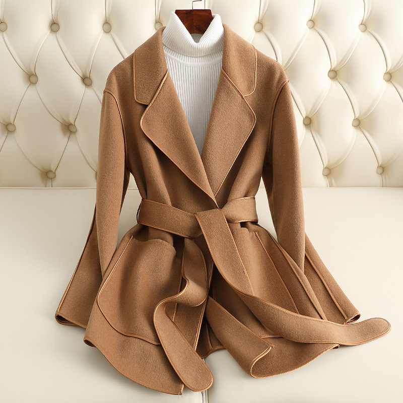 D4037 Autumn and winter new double-faced cashmere coat women's short wool coat women's jacket high-end