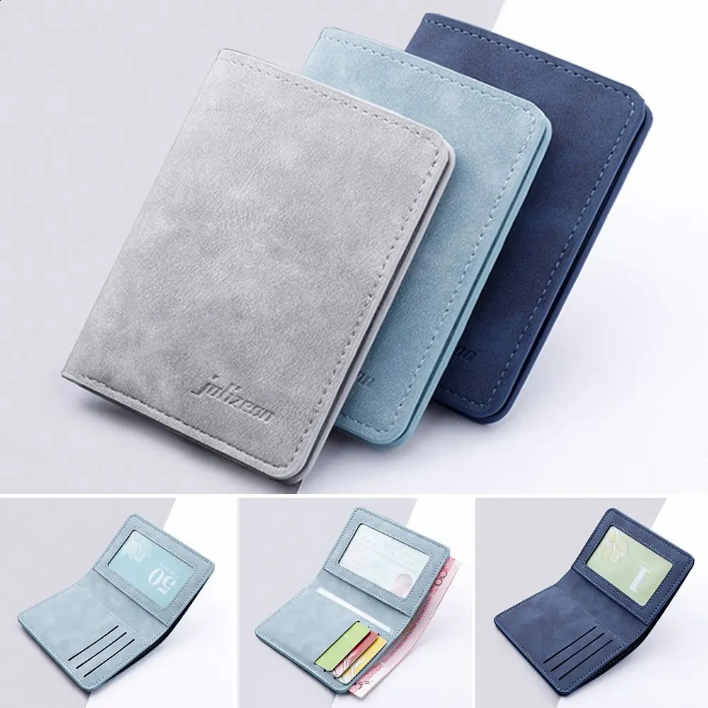 Style Mini Thin Men Wallet Card Holder Purse Coin Pouch Card Holder Short Vertical PU Leather Wallet Change Money Pouch 241224