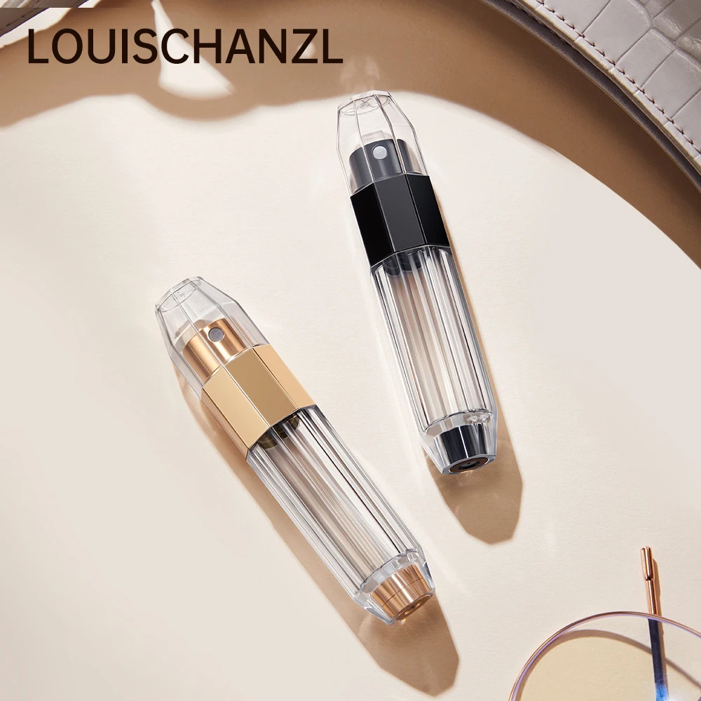 Louischanzl refillable perfume bottle Octagonal transparent travel perfume bottles portable sprayer Empty bottle 5ml mini bottle 241225