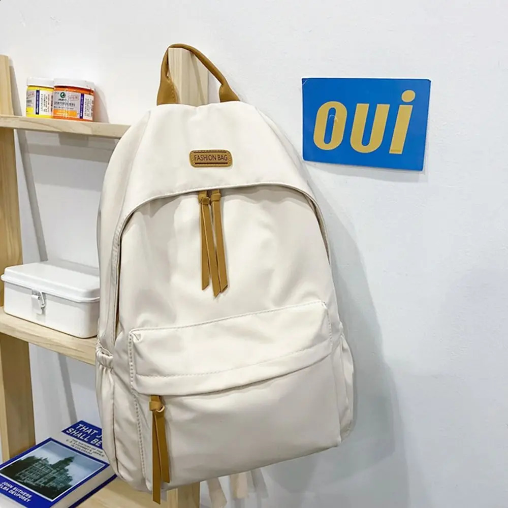 Solid Color Backpack Student School Bag Japan and South Korea Teenage Girls Simple Large-capacity Backpack Rucksack Bags 241226