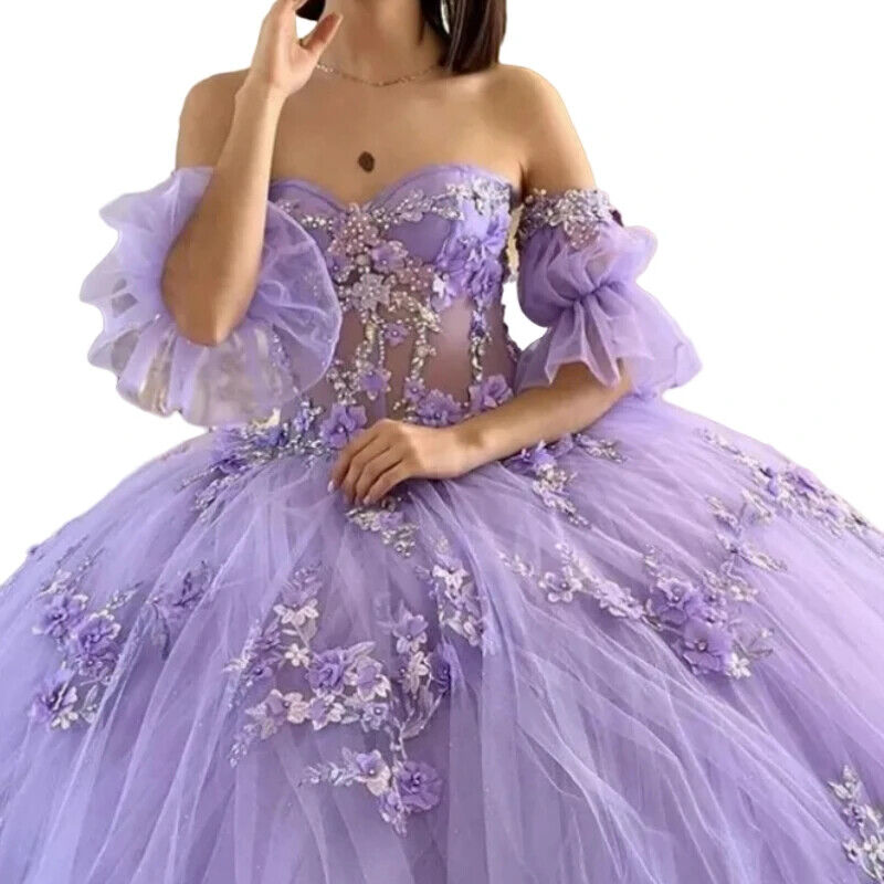 Charming Quinceanera Dress Off The Shoulder Ball Beading Birthday Vestidos De Novia Appliques Graduation Gown Lace Up Back Sweet 15 16 Party Gowns 01